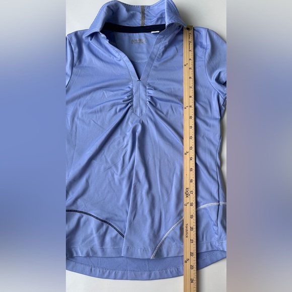 Annika Cutter & Buck Purple Blue Stretch Athletic Golf Polo Shirt Women’s Small - Picture 5 of 7